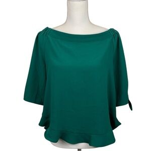 Olivia Grey | Green Off Shoulder Tie Sleeve Top